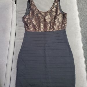 Express 2fer gold and black dress